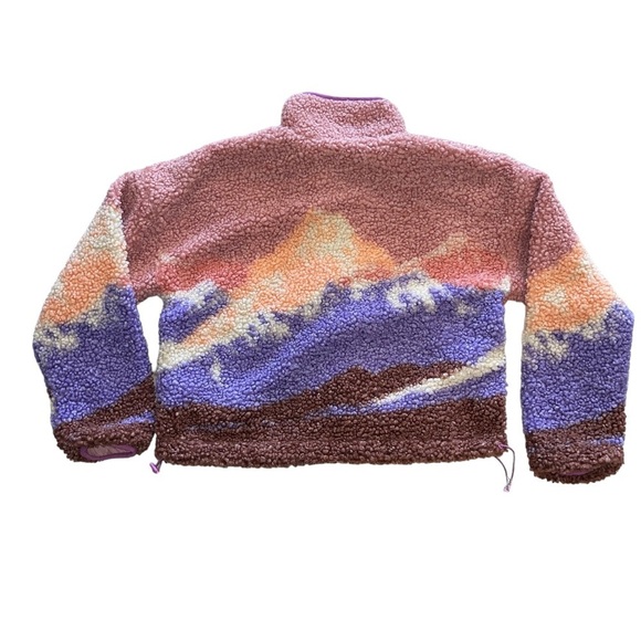 WILD FABLE Pink Landscape Full Zip Sherpa Jacket | Size XSmall | NWT - Picture 2 of 4